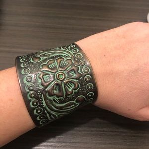 Hammered metal cuff bracelet